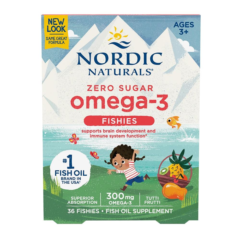

Zero Sugar Omega-3 Fishies 300 mg EPA 150/ DHA 100 Tutti Frutti, 36 Fishies