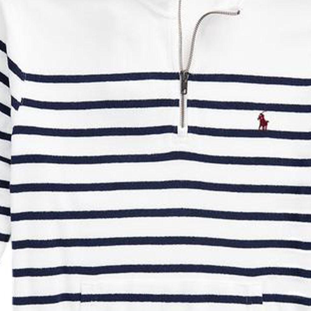 Polo Ralph Lauren Ss23 Gestreiftes Print-Logo Gestickt Halber Reißverschluss Pullover Sweatshirt Herren sweatshirt Mehrfarbig MNPOKNI16822733-100