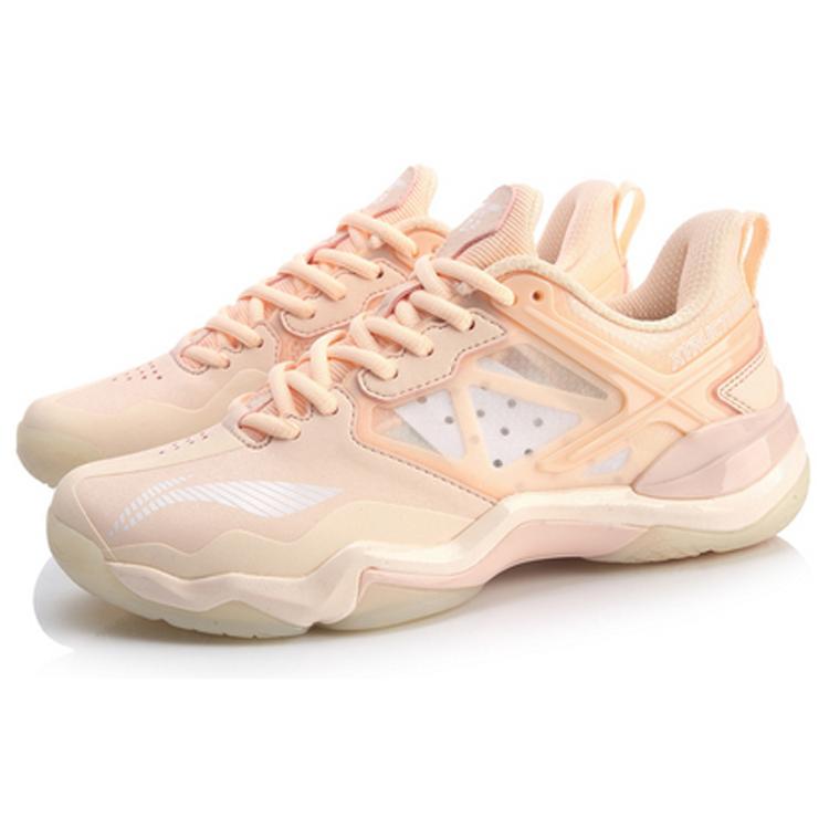 New LiNing Sonic Boom OP Cushioning Anti Slip And Wear Resistant Support Low Top Badminton Shoes Women's Neon Orange Pink AYZQ008-6