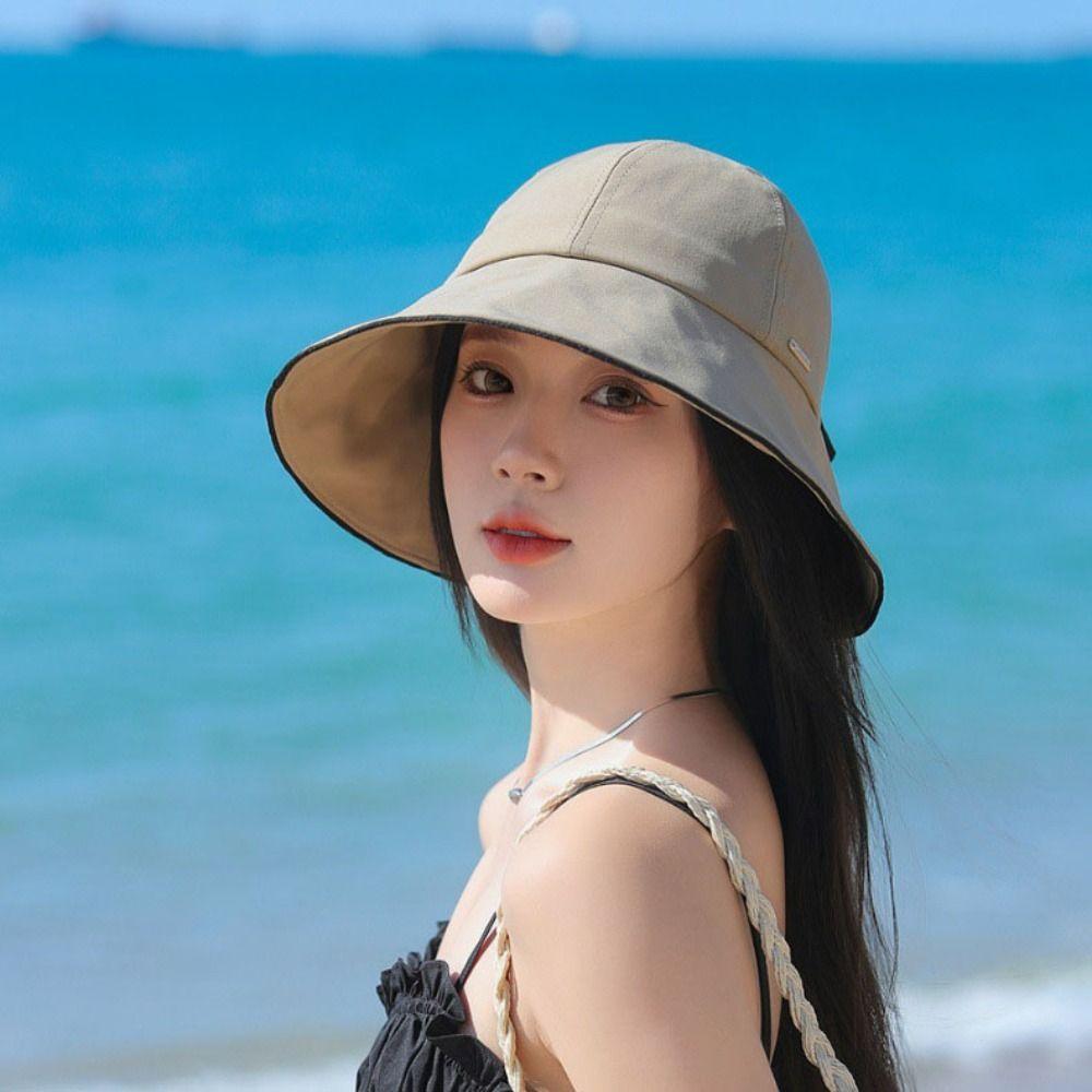 Breathable Women Bucket Hat Wide Brim Summer Beach Hat Fashion Sun Hat