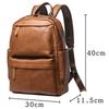 Men'S Genuine Leather Backpack, First-Layer Cowhide Leisure Travel Backpack, Large-Capacity Computer Bag, Retro Men'S Bag.