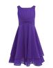 Abito da ragazza di fiori con volant in chiffon annodato in vita per ragazze. Spettacolo principessa, matrimonio, damigella d'onore, compleanno
