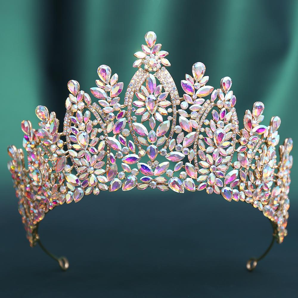 2026 European and American Beauty Pageant Bridal Crown Headgear, Alloy Crystal Wedding Headband Headband Headgear Crown
