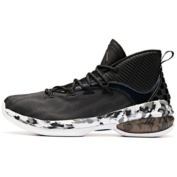 Anta UFO2.0 Mid Top Basketball Shoes Men's Black White 11911603-6