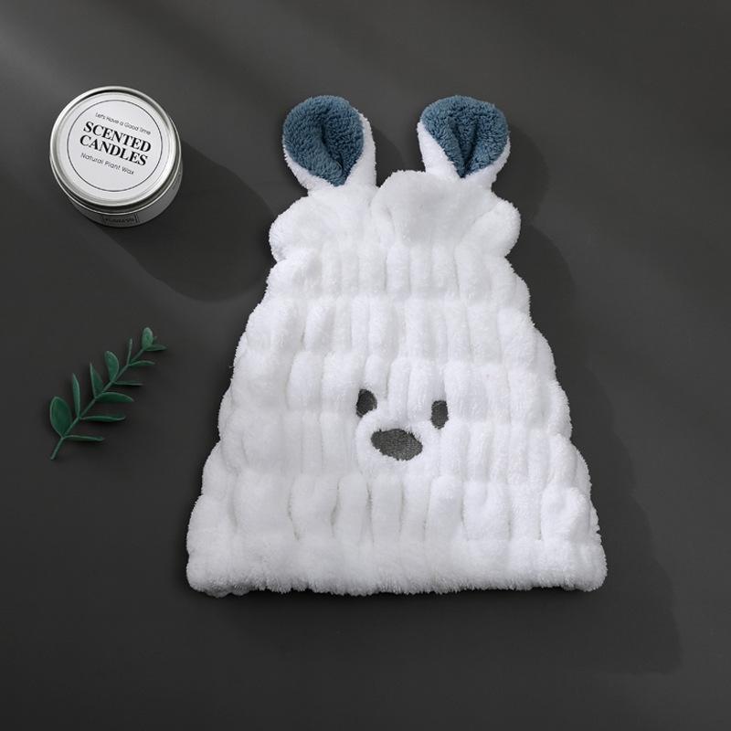 Coral Velvet Cartoon Shower Cap Soft Absorbent Hair Dry Cap Children's Hair Dry Cap