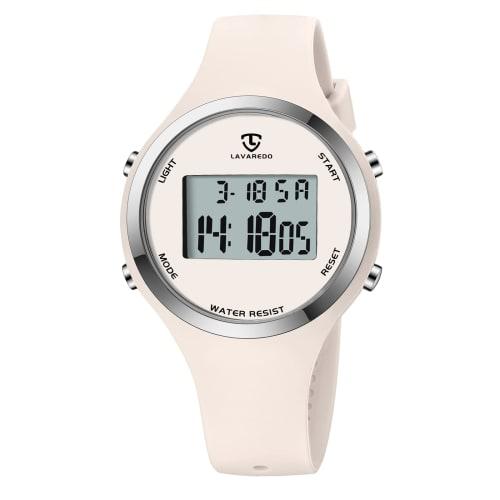 Stylish slim digital wristwatch for women, waterproof, and simple design. Multi-function watch with alarm, date, day of the week, stopwatch, and LED l