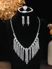 European Style Diamond-Inlaid Evening Necklace & Jewelry Set for Brides