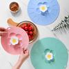 Floral silicone lids for food storage and cooking, silicone lids for bowls and food covers, silicone fresh lids for airtight seals on rim surfaces, si