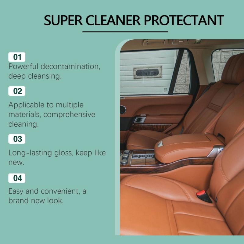 Multifunctional Car Seat Cleaner 100ml Car Interior Seat Dashboard Foam Cleaner and Protectant Effective Removal Stains