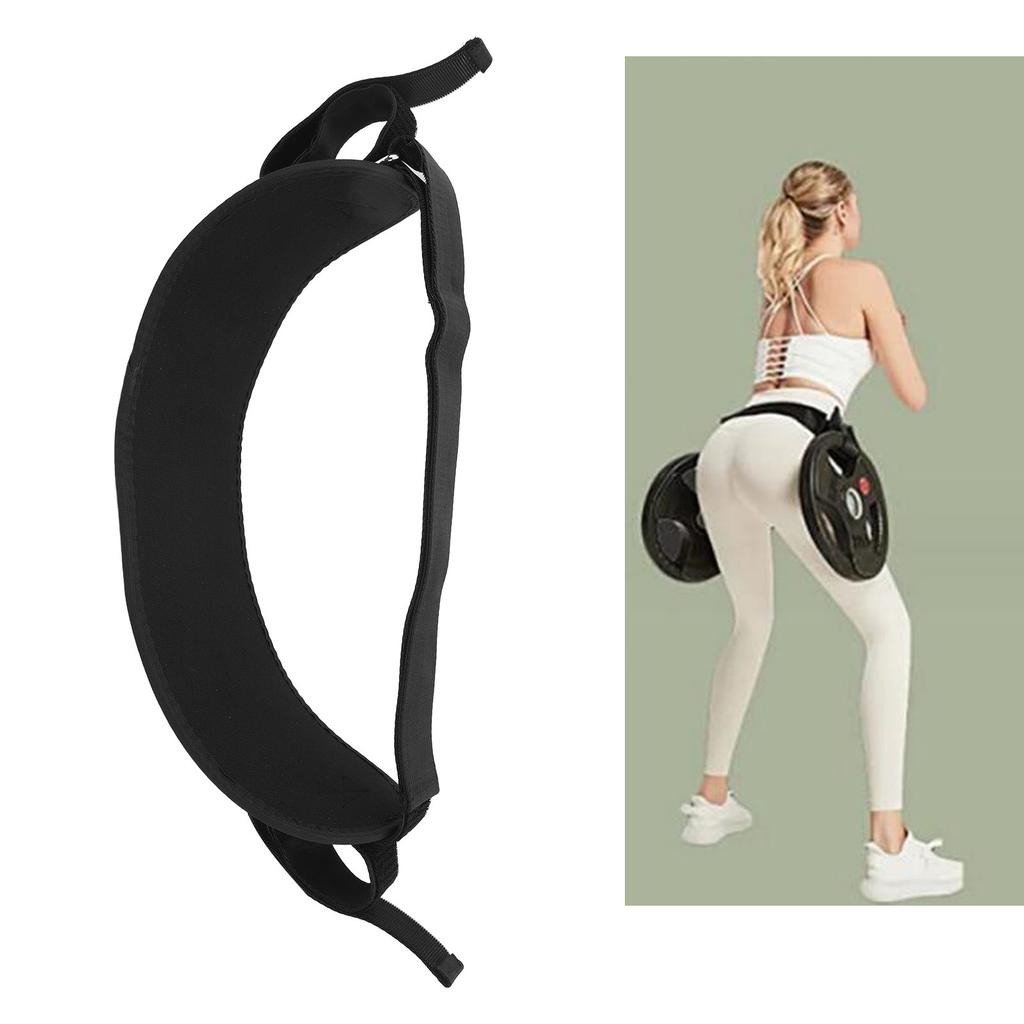 Hip Thrust Cushion Belt Hip Bridge Waist Belt Exercise Hip Thrust Belt for Dumbbells Exercise Black