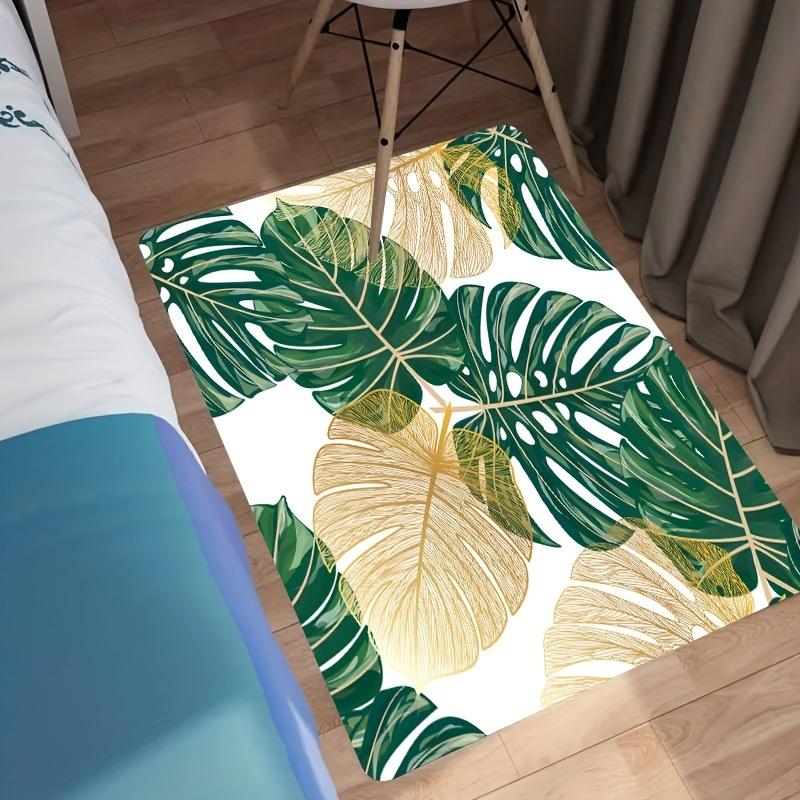 1Pcs Tropical  Anti Fatigue Kitchen Rugs Palm Leaf Print  Waterproof Non-Slip Thick Cushioned Kitchen Mat Heavy Duty Comfort  for Kitchen