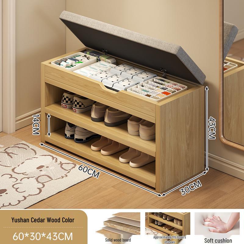 

Табурет для переобувания и шкаф для хранения: Прихожая, обувница, скамья и встроенный шкаф для дома Large Capacity Shoe-changing Stool