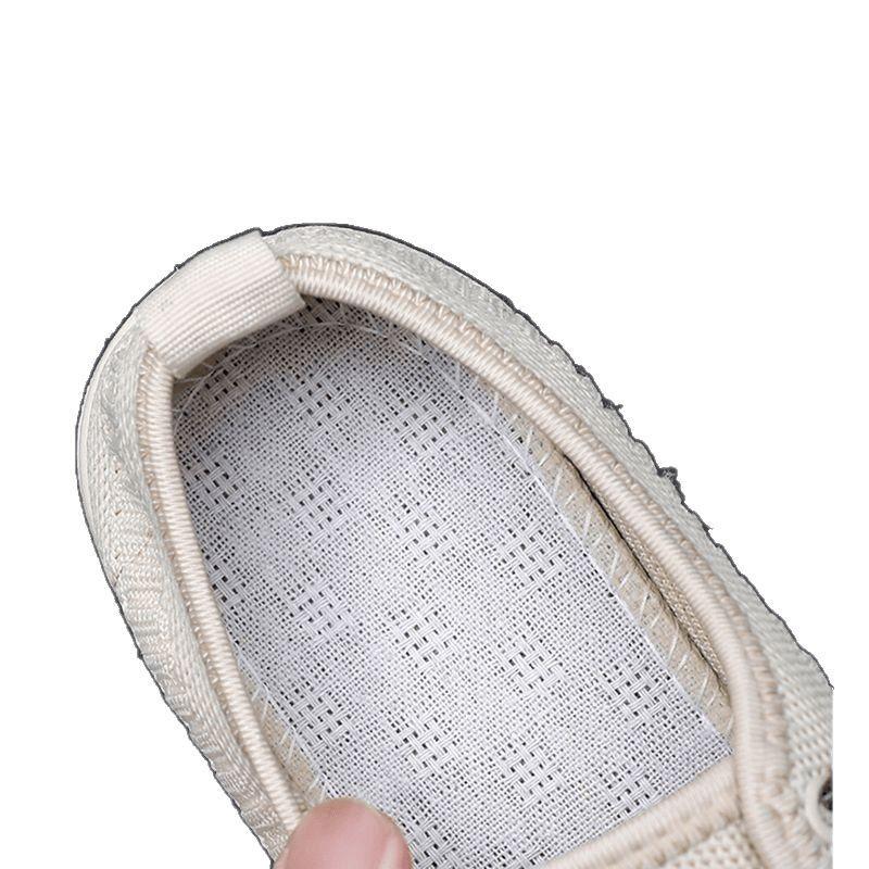 Spring and Autumn Old Beijing Cloth Shoes Women's Breathable and Comfortable Knitted Surface Single Shoes One Pedal Non-slip Comfortable Cas