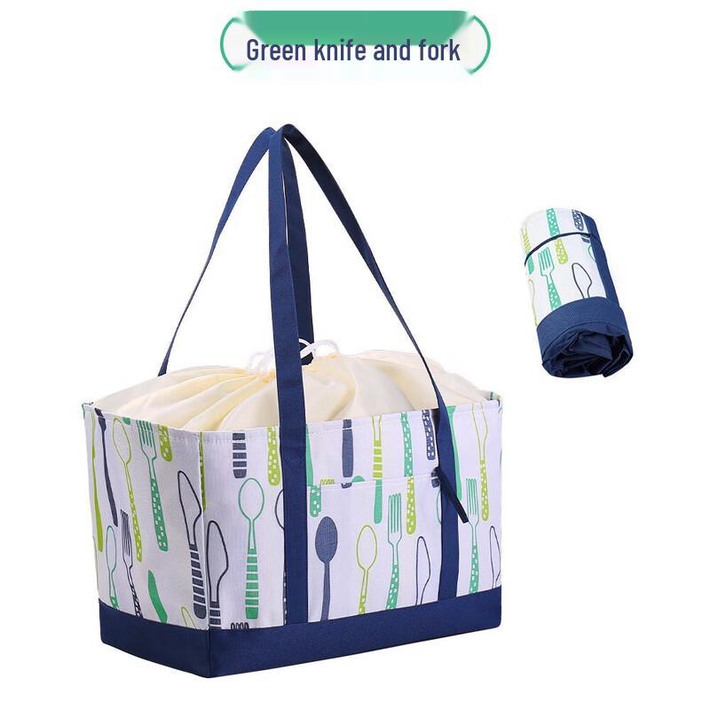Изолированная сумка-тоут на завязке для пикника и покупок Large