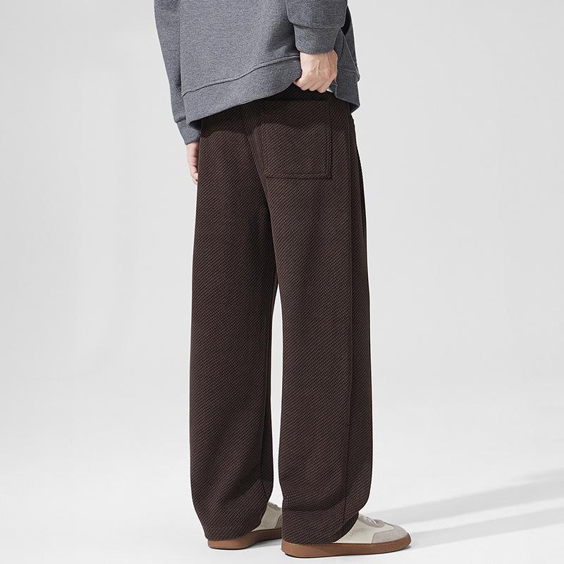Autumn and winter American retro simple casual pants men's old money style loose straight wide legs loose versatile trousers
