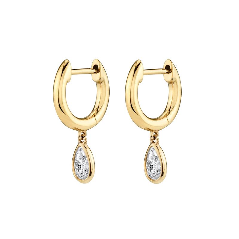 Gold Filled Silver Color Hoop Earrings For Women Stud Earring Zircon Piercing Drop Earings Personalized Jewelry Wholesale