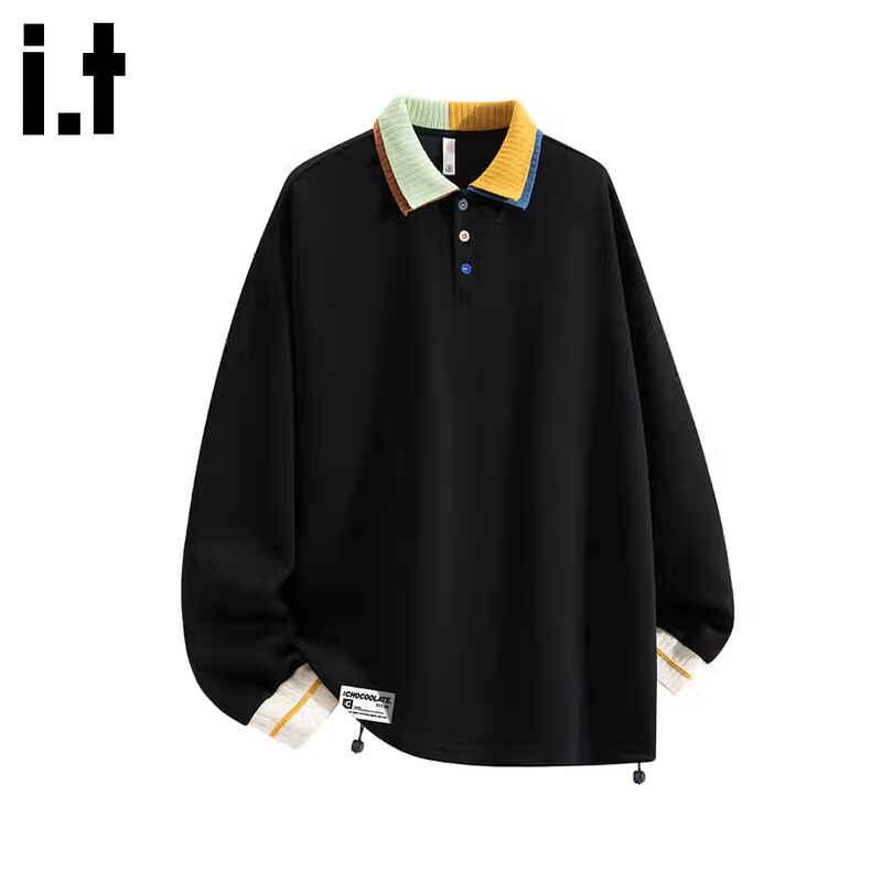 

CHOCOOLATEit Мужской свитшот с длинным рукавом и воротником поло в американском стиле XL