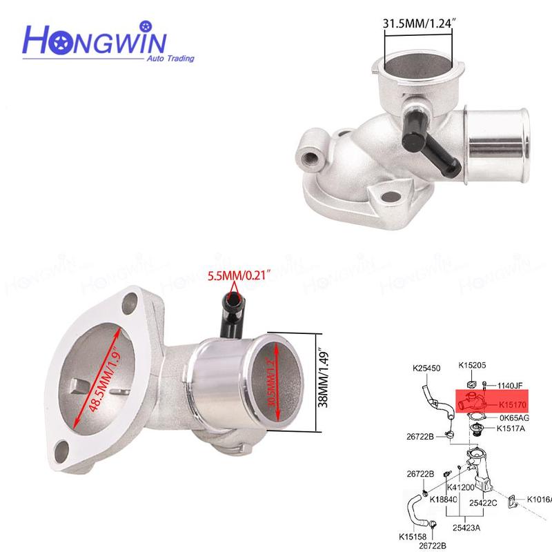 25560-4X110 255604X110 25560 4X110 Brand New Auto part Aluminum Coolant Thermostat Housing & Cap For Hyundai Terracan 2001-2006