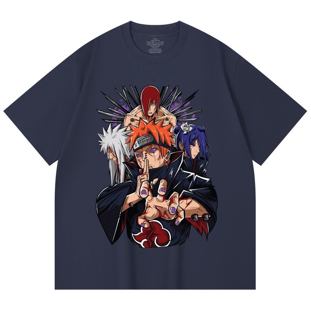 230 Gsm 100% Cotton Naruto V10 Pain Print Unisex Heavy Cotton T Shirt