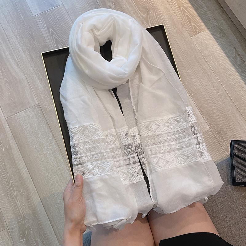 Women's Lace Patchwork Scarf Travel Sunscreen Shawl Summer Ethnic Style Fashion Scarf