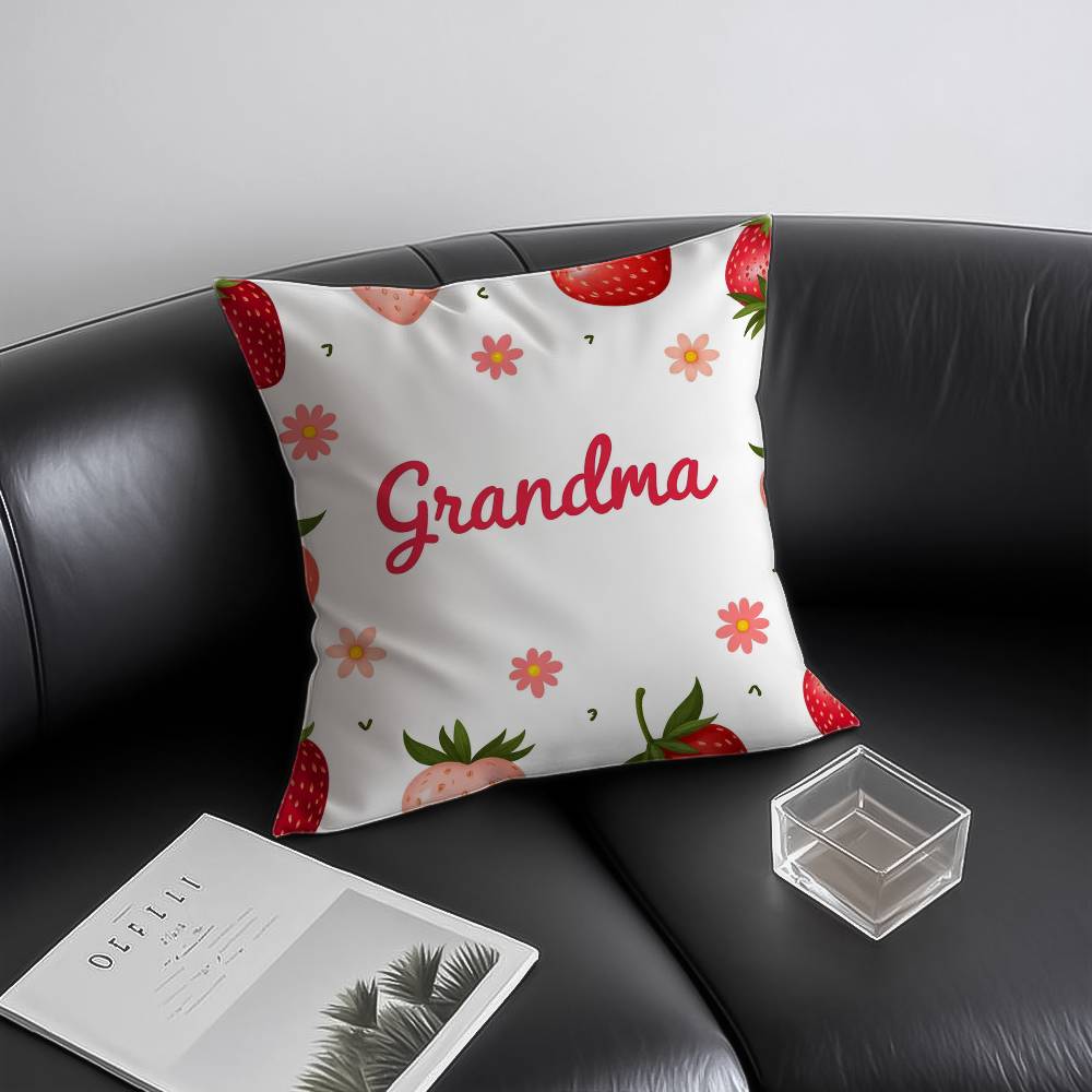 Cute Strawberry Print Pillow Case Anti-dustmite Invisible Zipper Sofa Bed