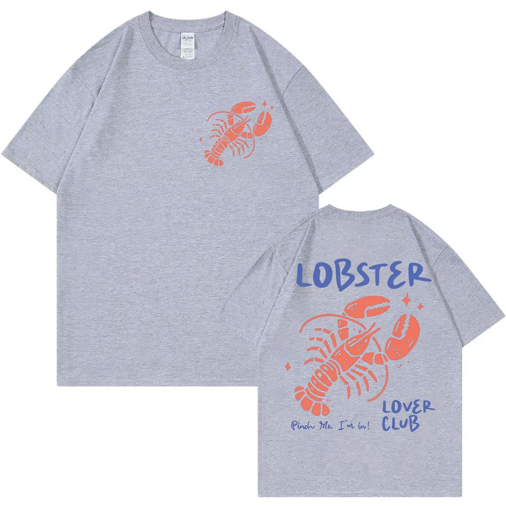 Lobster Lover Club Tshirt Funny Summer Beach Short Sleeve T Shirt Mens Womens Fashion Casual Oversized Tshirts Streetwear