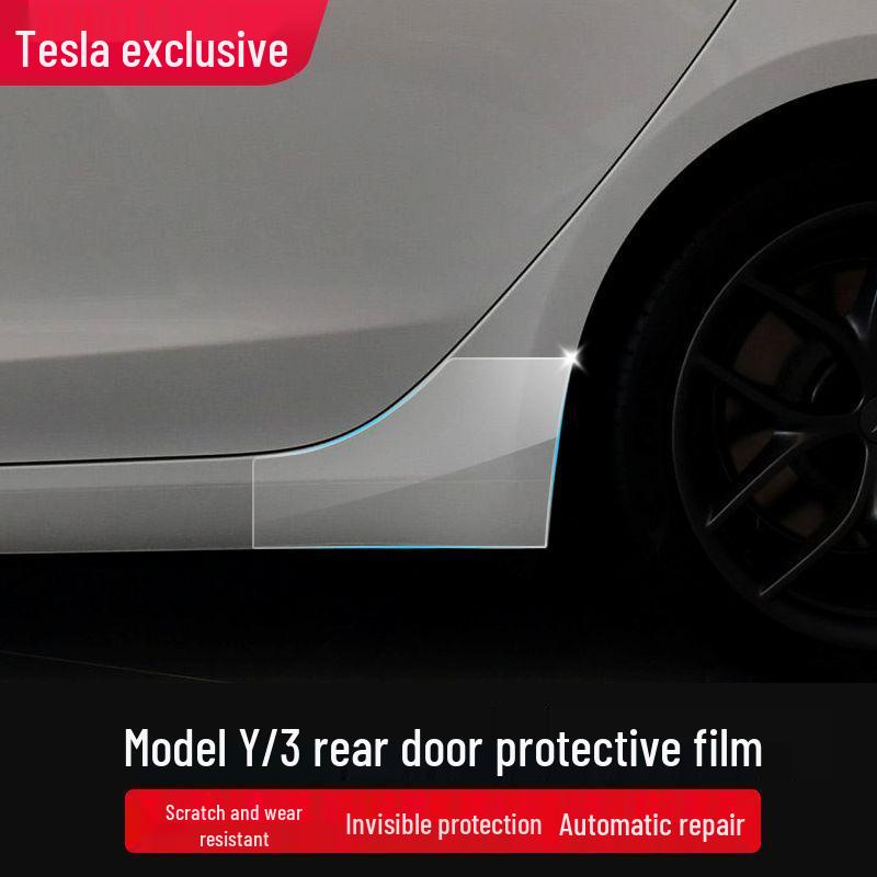 Model Y3 Car Door Corner Tint & Side Skirt TPU Anti-Scratch Film for Paint Protection.