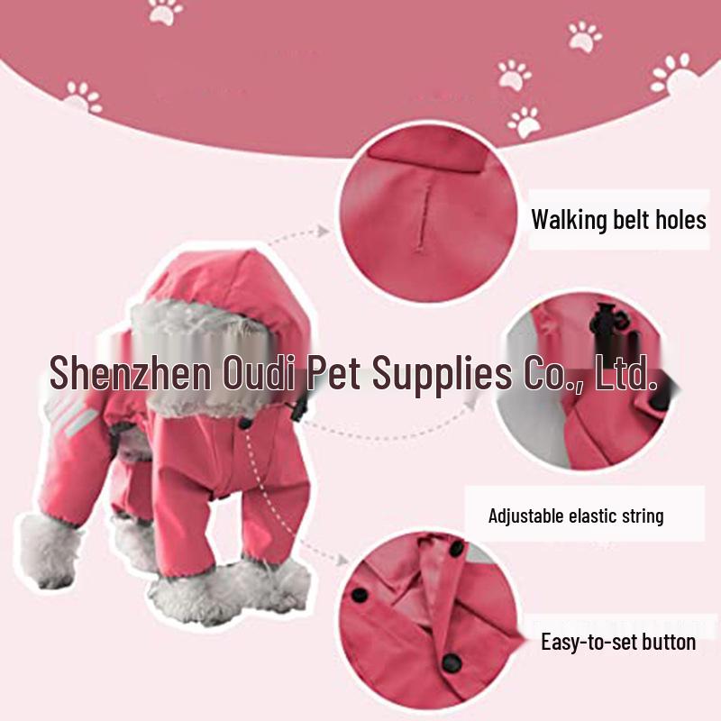 Reflective Waterproof Hooded Raincoat for Small & Medium Dogs No