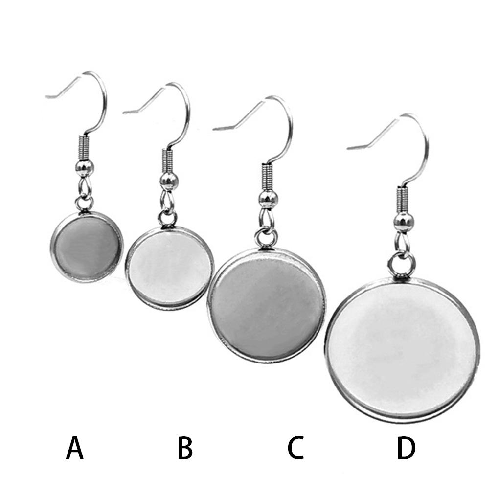 10 Stück Ohrring Selbstmontage Mehrgrößen Fassungen Flacher Boden Anhänger Rohling Basis Haken Schmuckherstellung Tablett Zubehör Geschenke