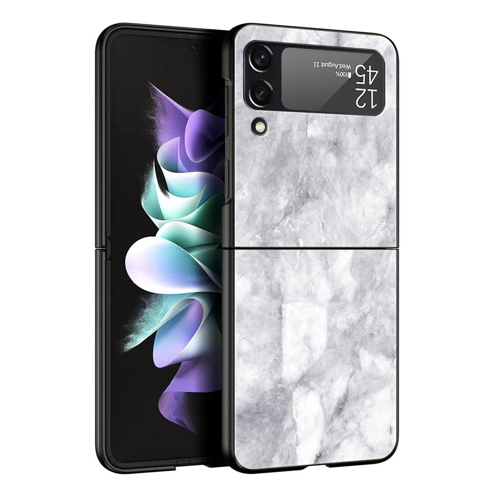 Marble Fashion Phone Case For Samsung Galaxy Z Flip3 Flip4 Flip5 Case Shell For Z Flip 3 4 5 6 7 Hard Folding Cover