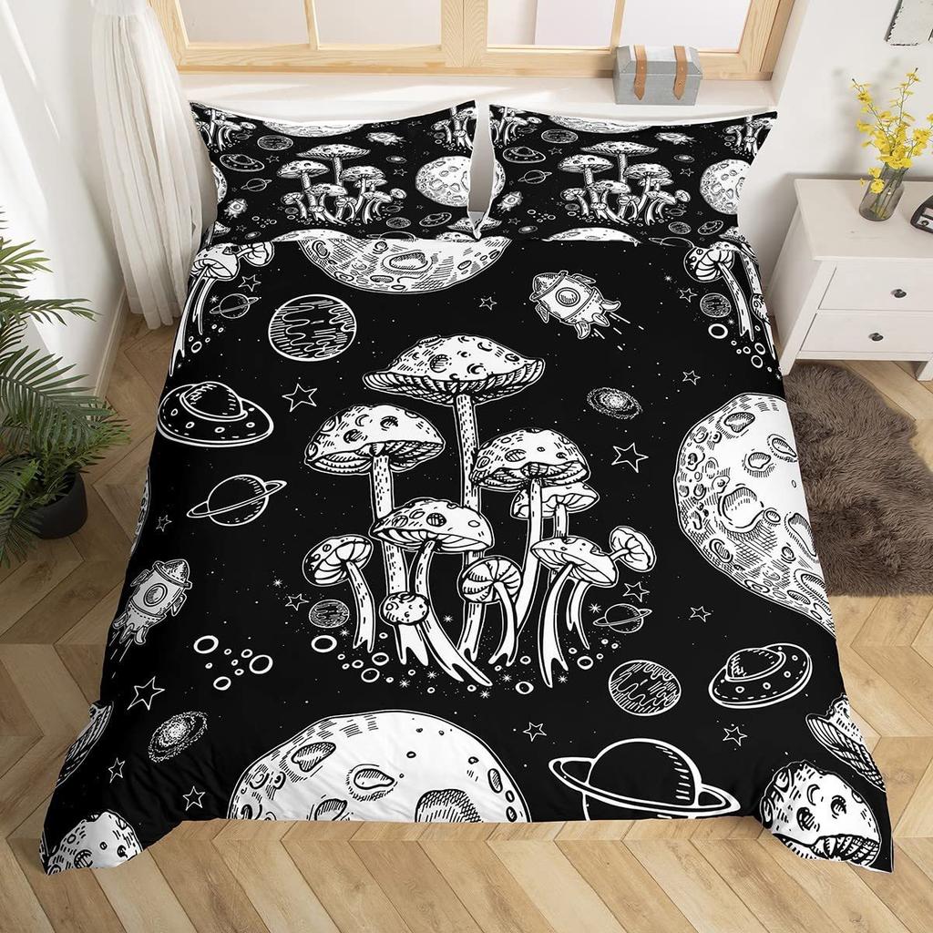 Red Agricultural Tractor Three-Piece Quilt Cover 3D Digital Printing Bedding Set Bed Cover