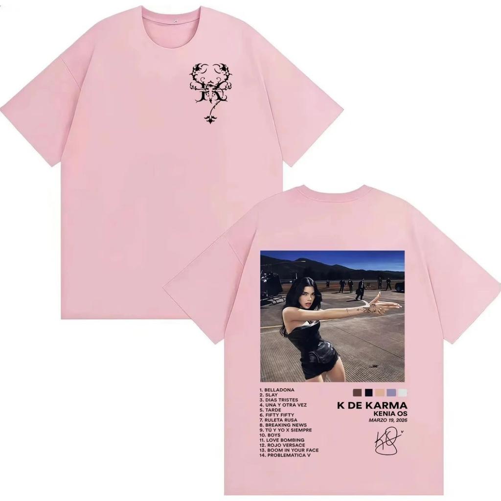 2026 Hot Singer Kenia Os Casual Style Tshrit Mens Women Trendy Music Comfort High Quality Summer Pure Cotton T-Shrit Streetwear