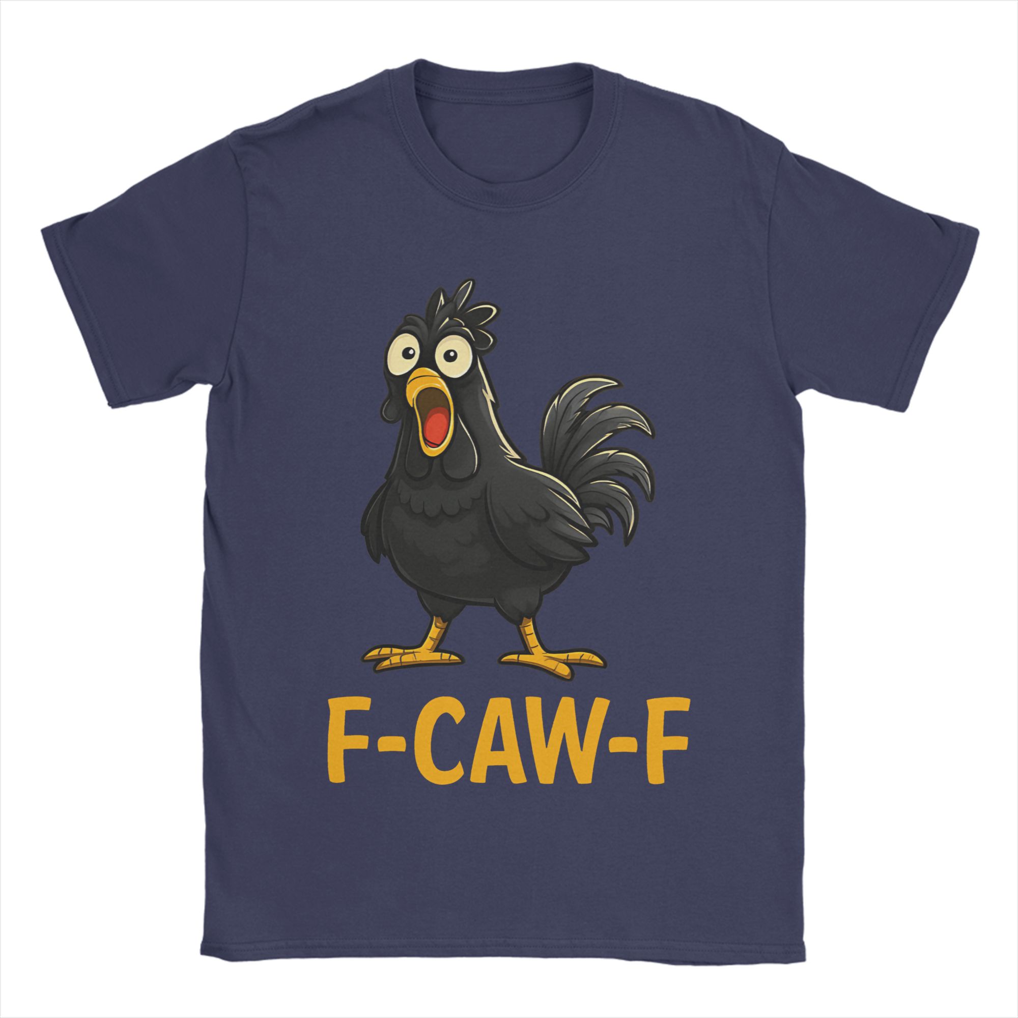 

Funny F-Caw-F Black Chicken Meme T Shirts Men s Cotton Novelty T-Shirts Round Collar Tee Shirt Short Sleeve Tops Graphic Print 4XL