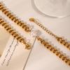 Stainless Steel Cuban Chain Necklace for Women, Non-fading, Premium Style, Elegant Pearl Pendant Neck Chain