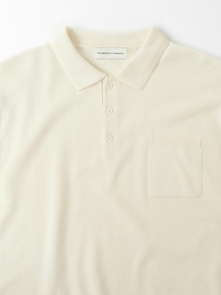 Sunday Pocket Polo Knit (Ivory)