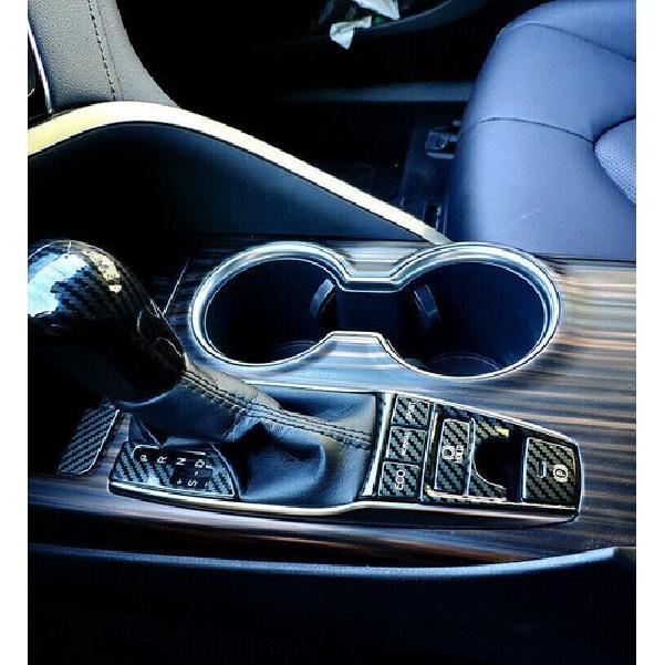 Carbon Fiber Steel Console Button Stickers Cover Trim For Toyota Camry 2018-