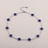 Steel-colored Four-leaf Clover and Ten-flower Necklace Clavicle Chain Fashionable and Non-fading Necklace for Women