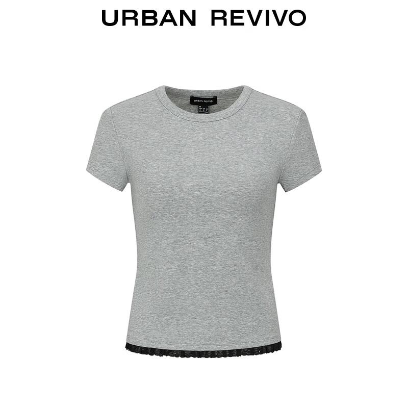 Women's Spliced Lace Short Sleeve T-shirt