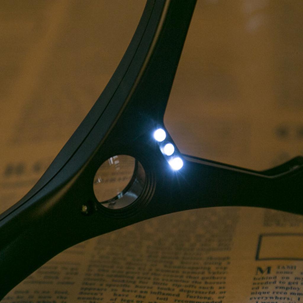 Handhold LED Magnifier- with 4 LED Light 2.5X / 25X Magnification for Reading Close Work Documents- Images- Photos Gift