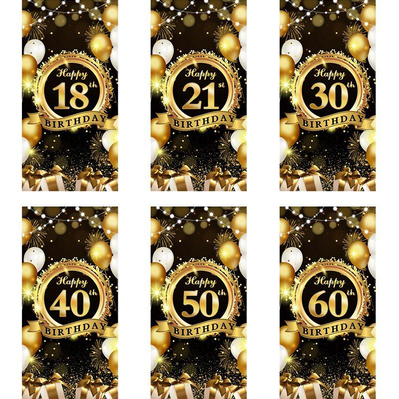 Happy Birthday Background 18 21 30 40 50 60 Birthday Party Decoration Birthday Banner Hanging Flag 30th Birthday Backdrop Decor