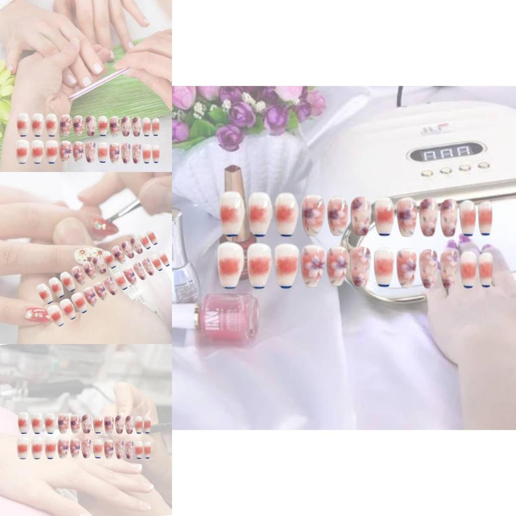 Wearable Nail Sticker Flower Rendering Wearable Nail Piece Nail Piece Removable Nail Sticker Piece Finished Y21