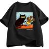 Van Gogh Cat Graphic T Shirts Men Women  Flower Black  Cat T-shirt Round Neck Short Sleeve Trendy Tee Shirt  Street Wear  Summer