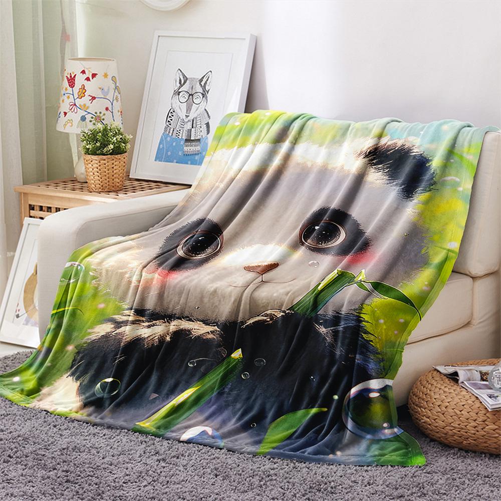 Coperta in Flanella con Stampa Panda, Alta Qualità, Confortevole per Tutte le Stagioni, Decorazione per la Casa, Calore e Comfort, Perfetta per Regali di Natale