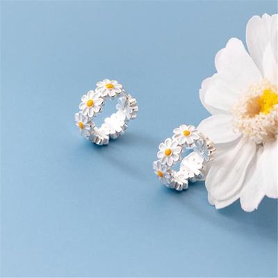 925 Sterling Silber Gänseblümchen Ohrstecker für Frauen Mädchen Geburtstag Party Schmuck Geschenk Pendientes Eh1820