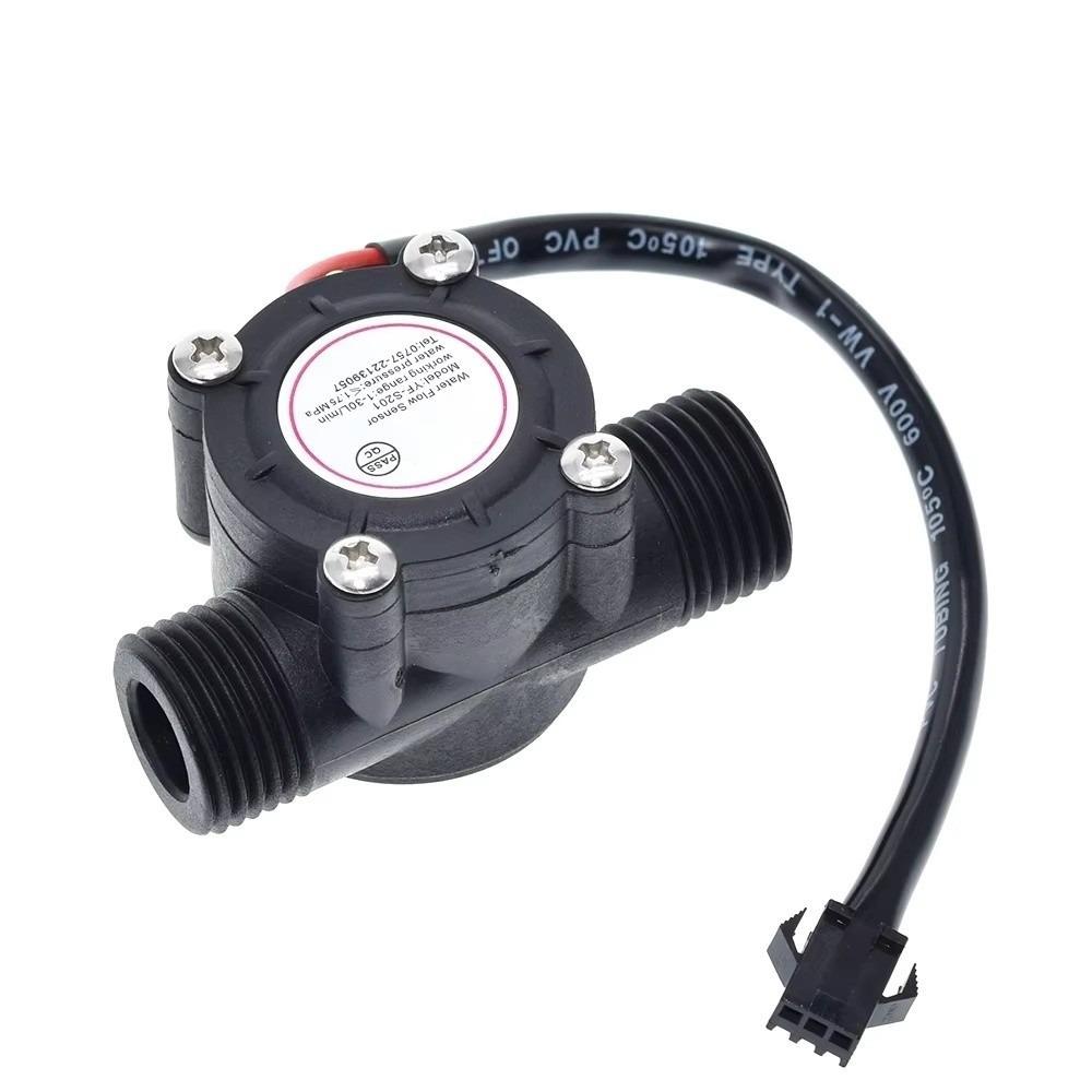 12V DC Power Supply Water Flow Sensor 1-30L/min Flow Range Flowmeter Sensor Irrigation Equipment