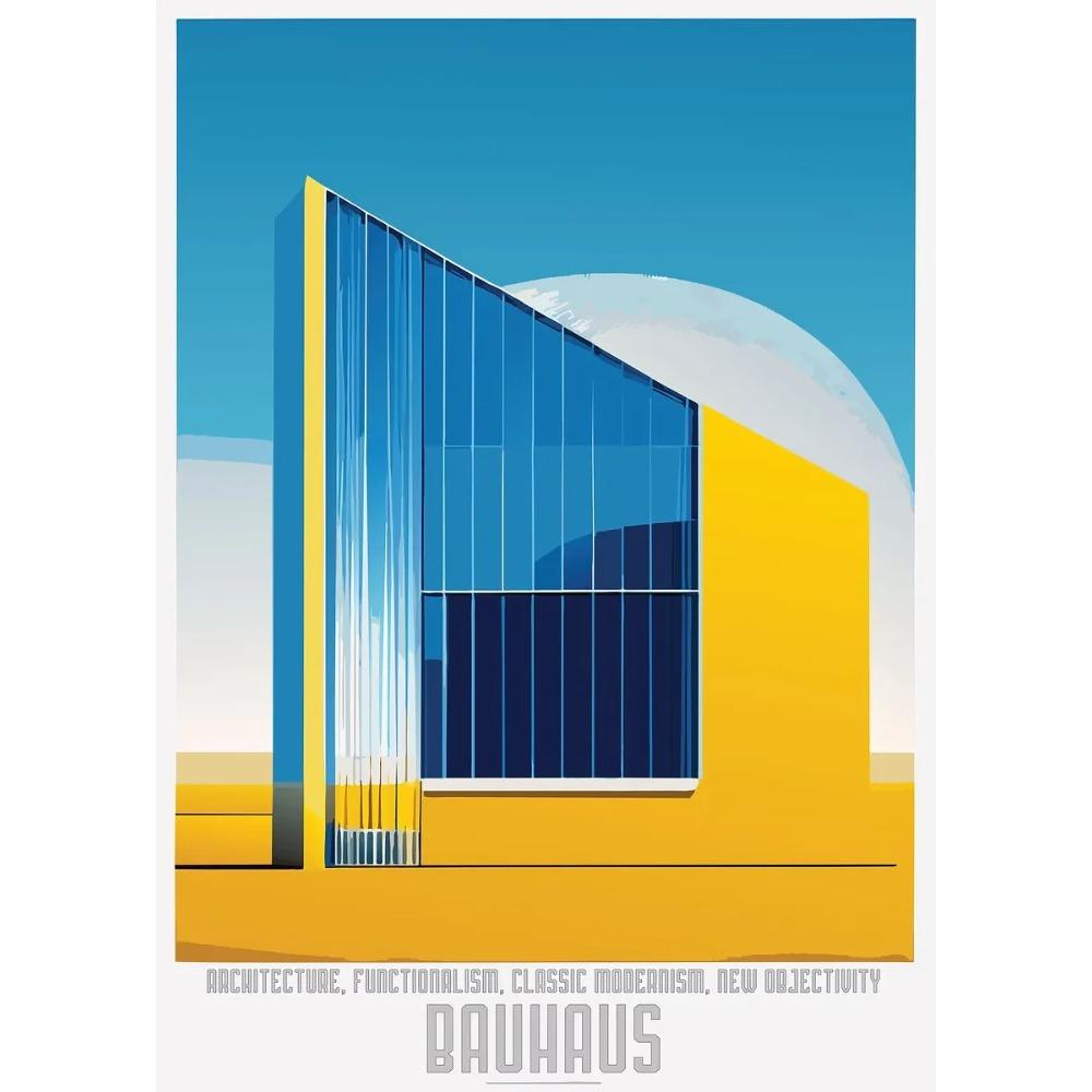 Bauhaus Moderne Architektur Poster Linien und Minimalistische Architekten Drucke Leinwand Malerei Wandkunst Bild Heim Wohnzimmer Dekor