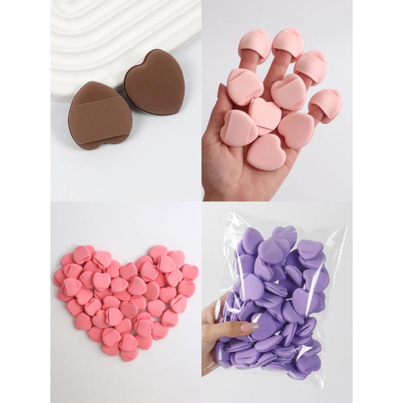 Paquete de 50 mini aplicadores de polvera para la punta del dedo set aplicador básico de precisión para corrector almohadilla para el dedo