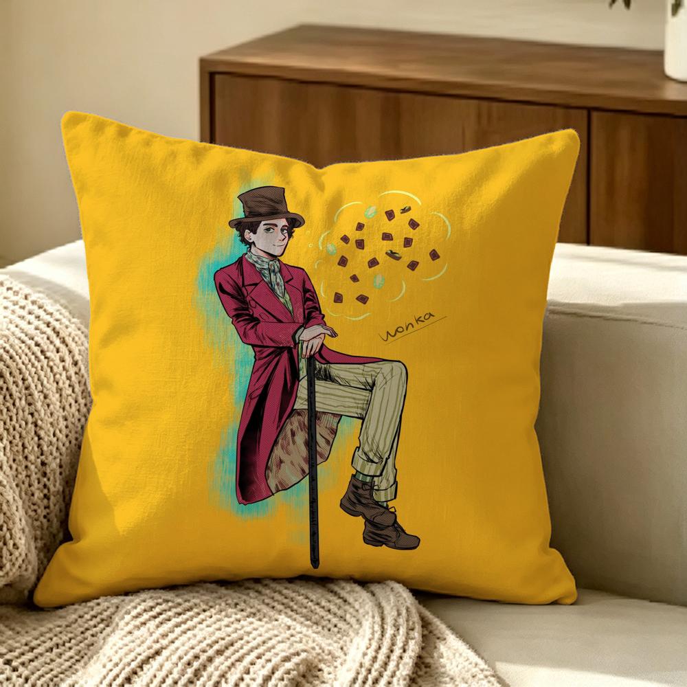 Tvshow Wonkas Cushion Cover Pillow Cover Nordic Minimalist Throw Doublesided Print Cushion Case For Sofa Bedroom Decor