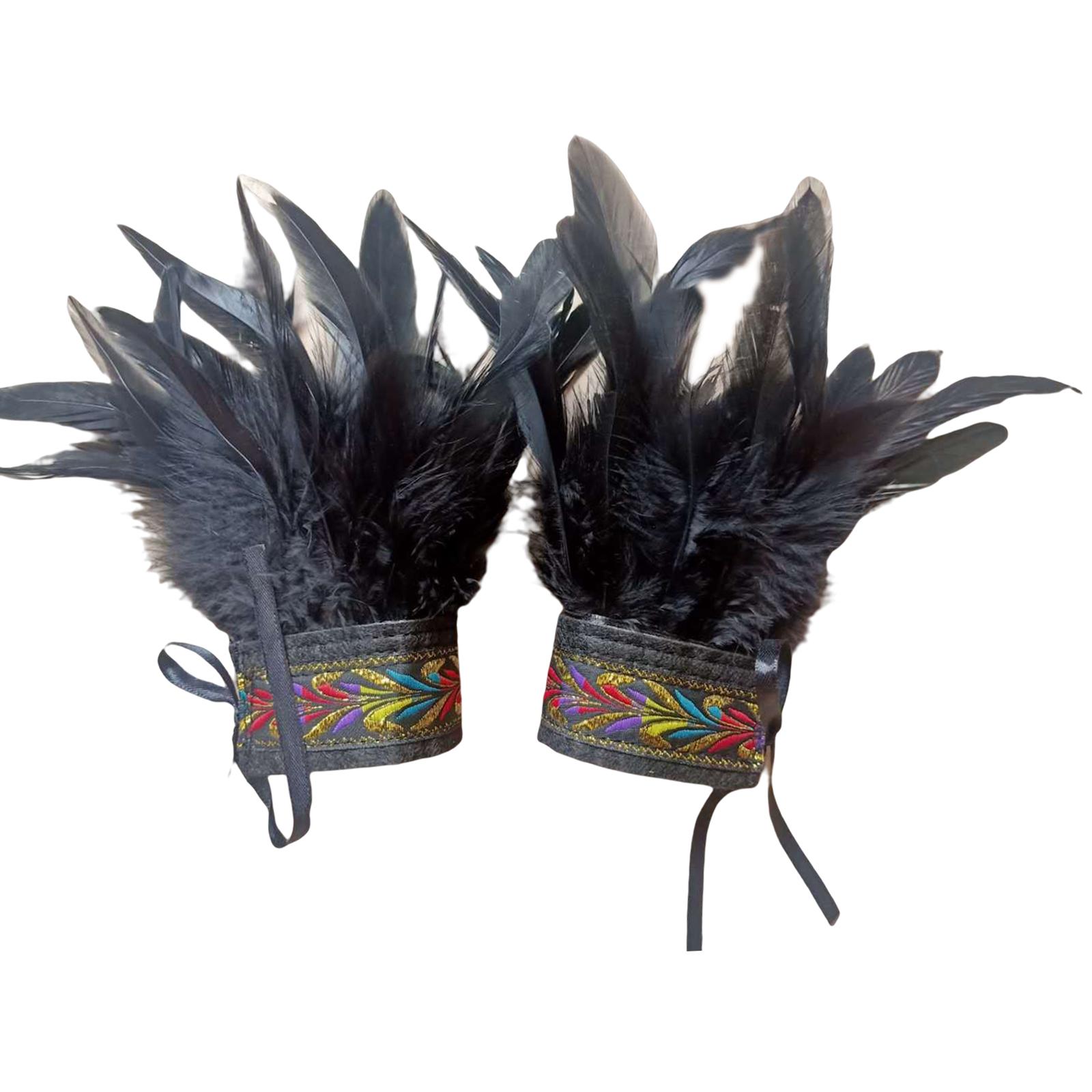 

Feather Wrist Cuffs Women for Cosplay Party Masquerade Halloween Costume Accessories