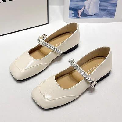 Fashion 2025 Women's Stylish Light and Comfortable Shoes Soft Bottom Summer New Style Flat Casual Leather Shoes Square Heel Flats